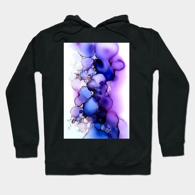 Violet Visions - Abstract Alcohol Ink Art Hoodie by inkvestor